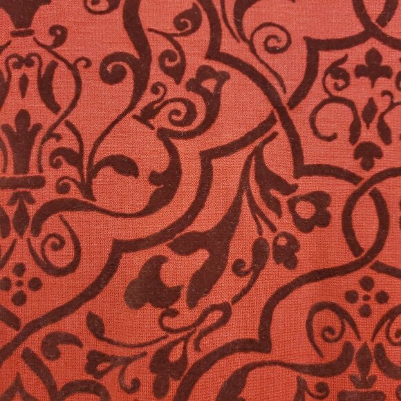 Lands End Womens Whimsigoth Velvet Burnout Top Size 2X Red Bow Keyhole Holiday - Picture 3 of 9